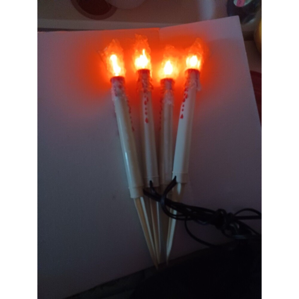 Halloween Flickering Candle Lawn Stakes Dripping Blood - Picture 2 of 5